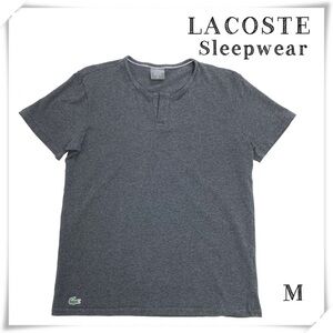 LACOSTE Sleepwear Slits Neck Crew Neck T-shirt In Charcoal Gray Size M